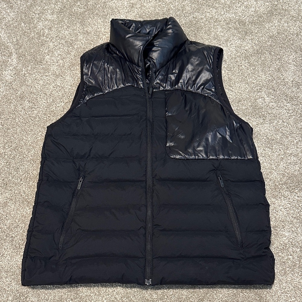 Lululemon Athletica Shiny Black Quilted Vest
